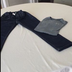 Jeans and top.  Size 10